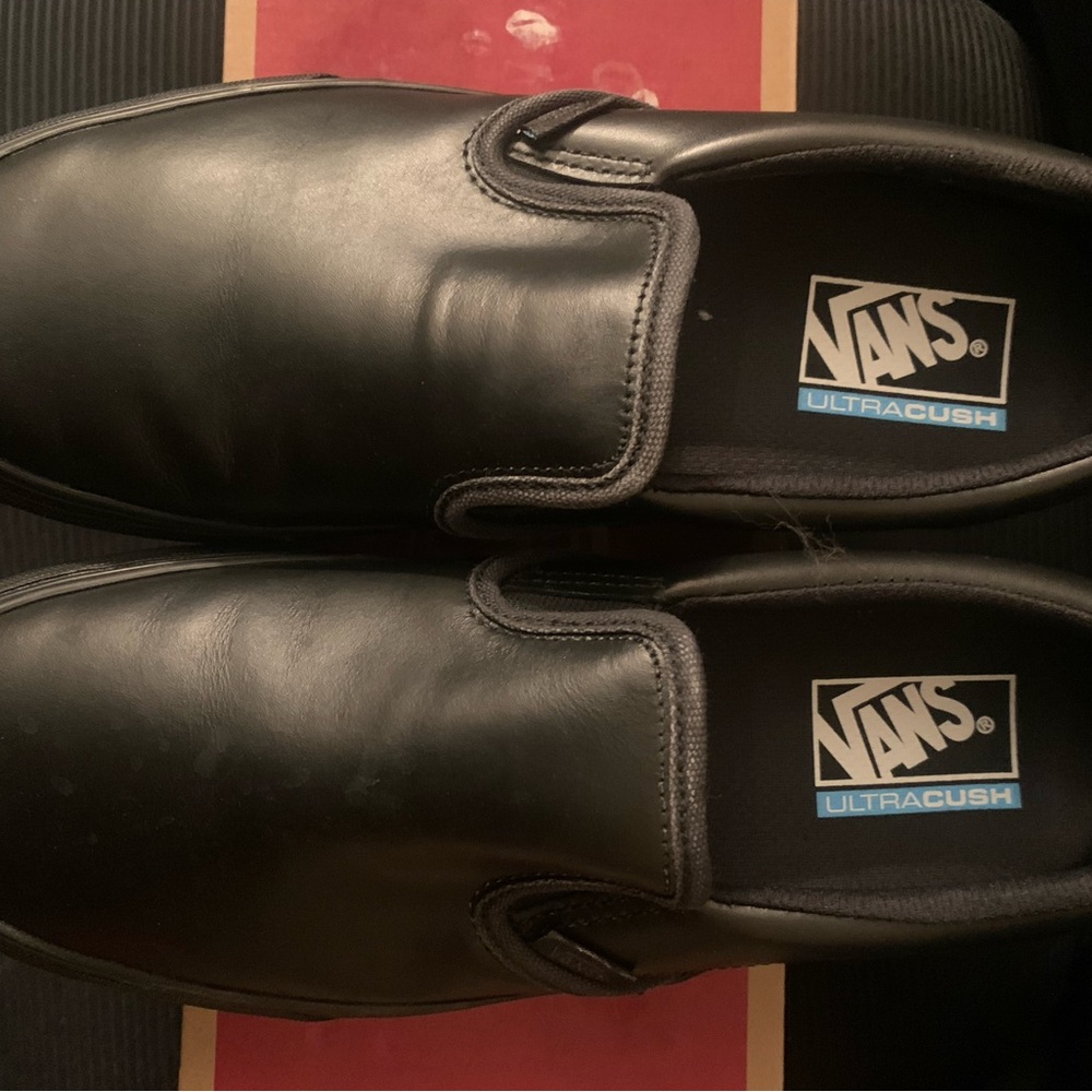 Vans Black Slip-On Shoes leather